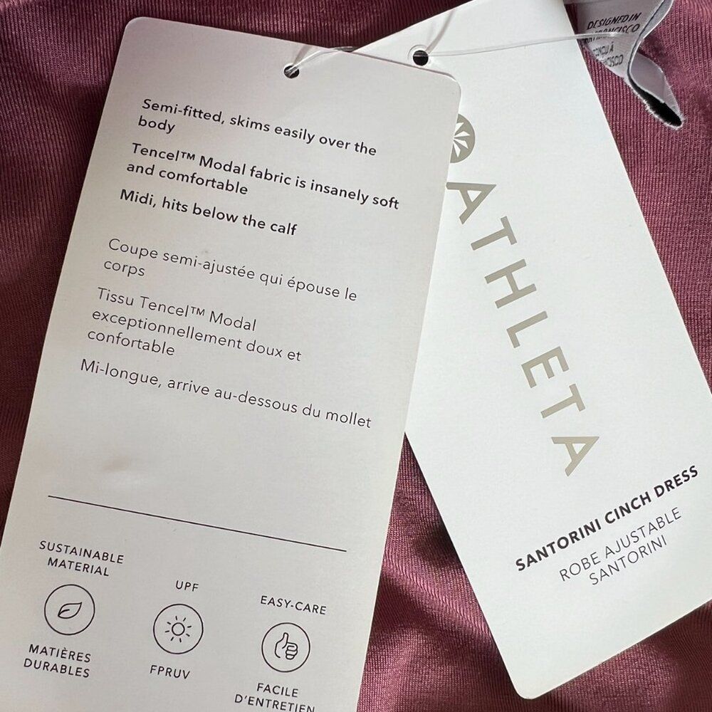 Athleta NEW Santorini Cinch Dress In Mauve Rose Size 3X - Picture 13 of 15